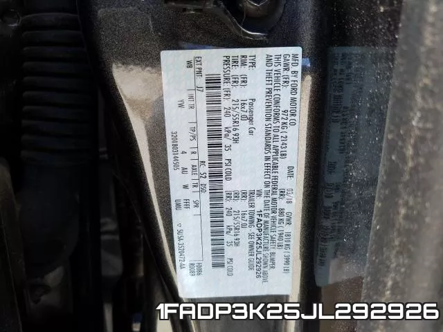 1FADP3K25JL292926 фото 2