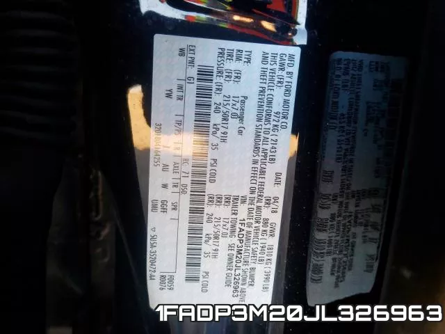 1FADP3M20JL326963 фото 2