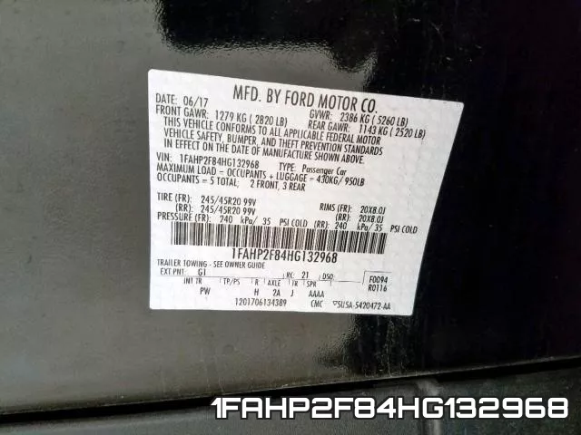 1FAHP2F84HG132968 фото 2