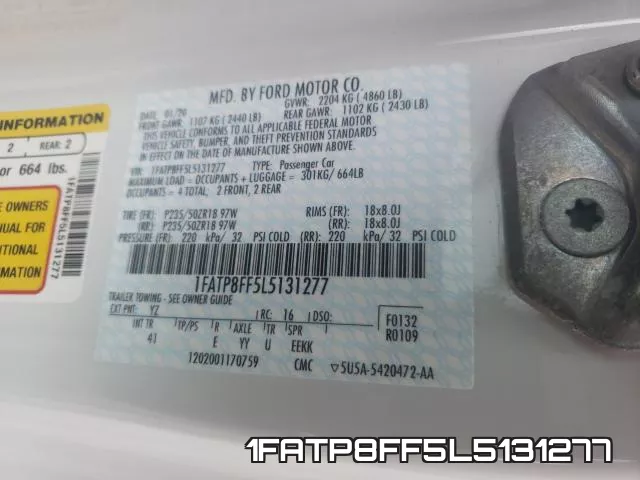 1FATP8FF5L5131277 фото 2