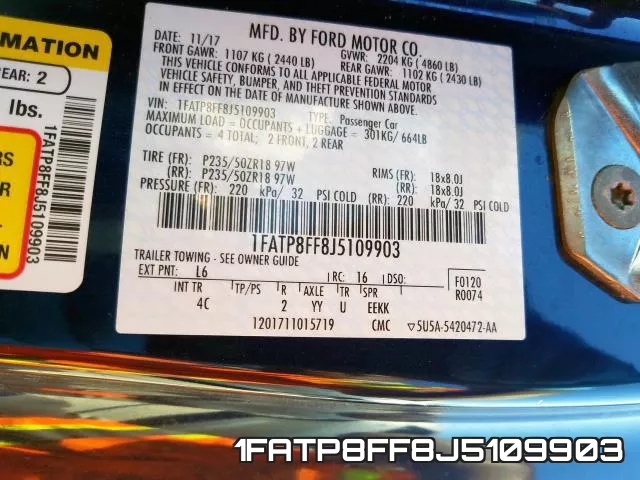 1FATP8FF8J5109903 фото 2