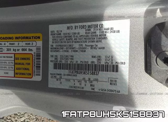 1FATP8UH5K5158837 фото 10