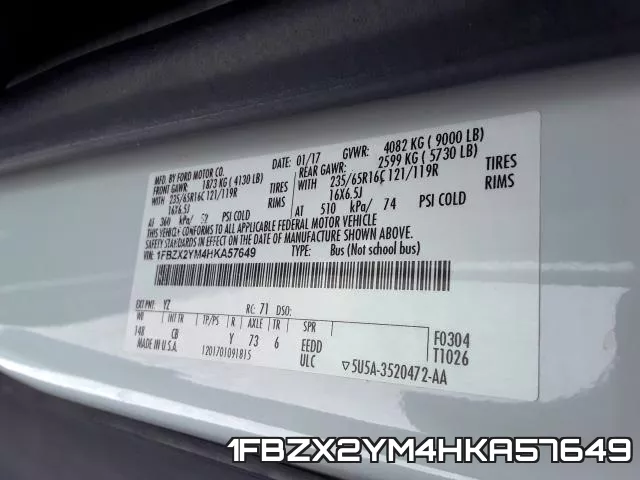 1FBZX2YM4HKA57649 фото 2