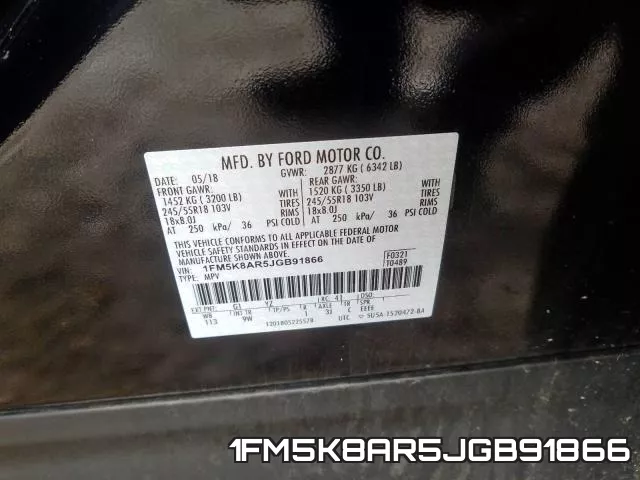 1FM5K8AR5JGB91866 фото 2