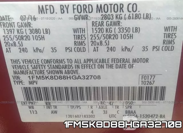 1FM5K8D88HGA32708 фото 10
