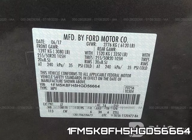 1FM5K8FH5HGD56664 фото 10