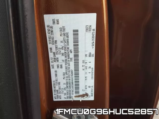 1FMCU0G96HUC52857 фото 2