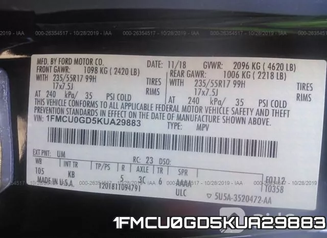 1FMCU0GD5KUA29883 фото 10