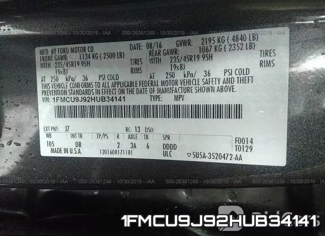 1FMCU9J92HUB34141 фото 10