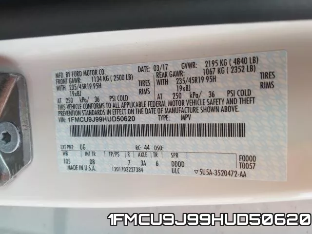 1FMCU9J99HUD50620 фото 2