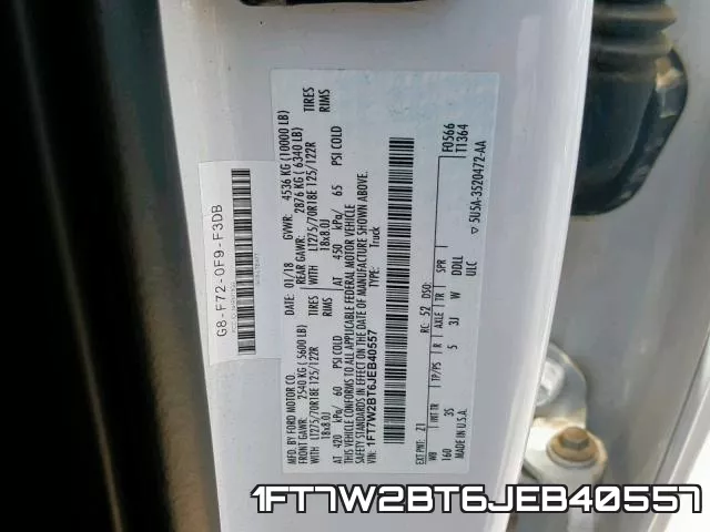 1FT7W2BT6JEB40557 фото 2