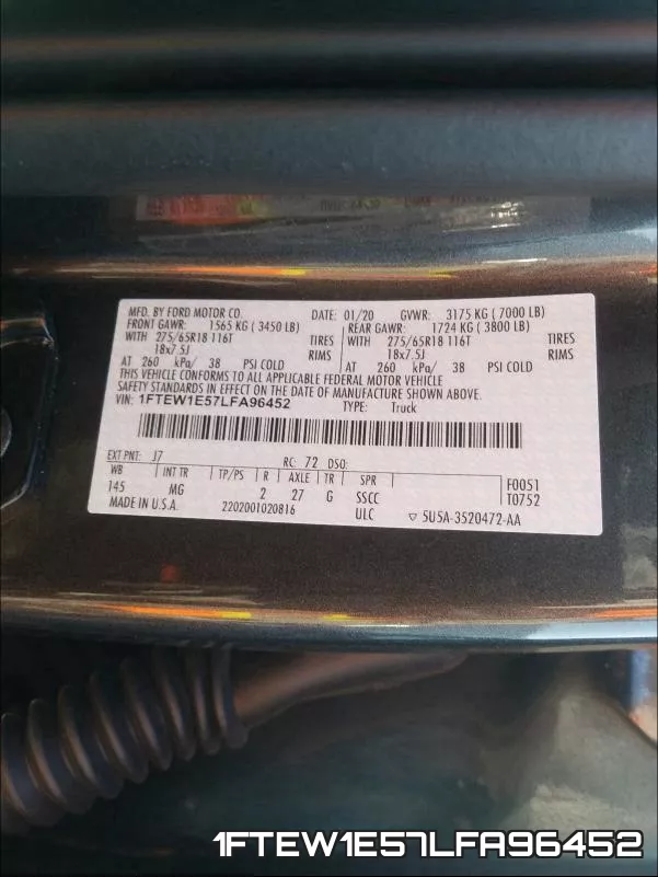 1FTEW1E57LFA96452 фото 2