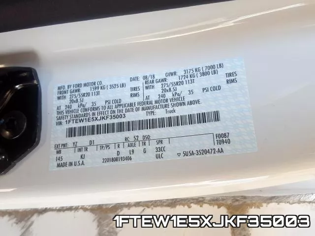 1FTEW1E5XJKF35003 фото 2