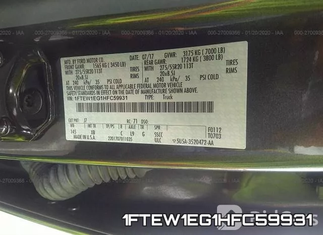 1FTEW1EG1HFC59931 фото 10