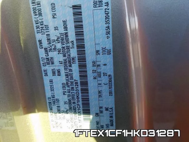 1FTEX1CF1HKD31287 фото 2