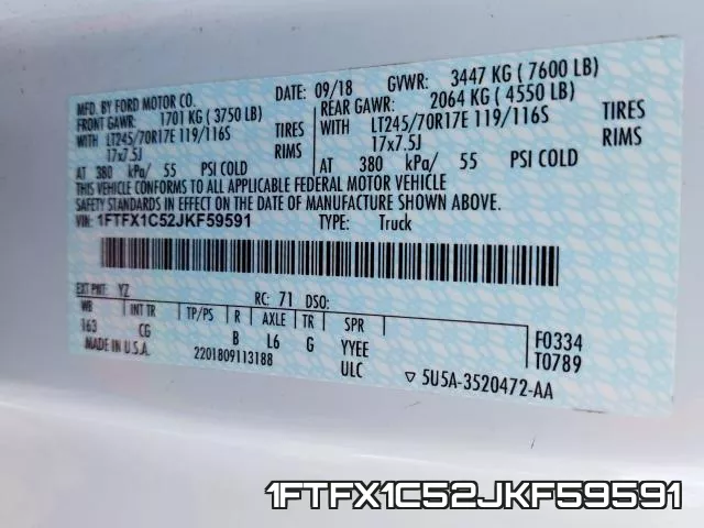 1FTFX1C52JKF59591 фото 2