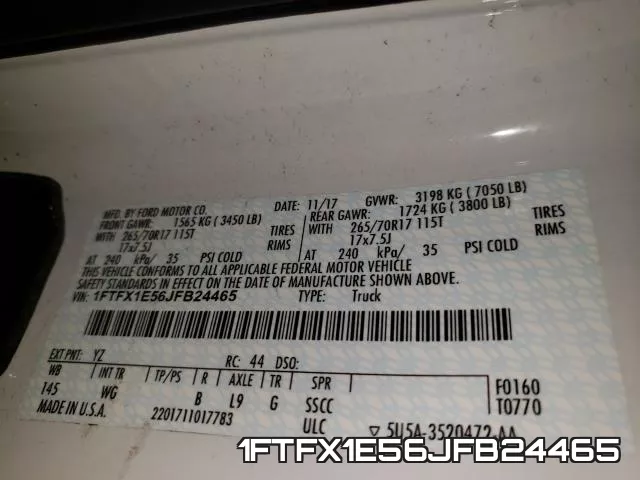 1FTFX1E56JFB24465 фото 2