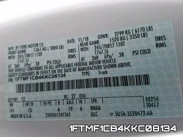 1FTMF1CB4KKC08134 фото 2