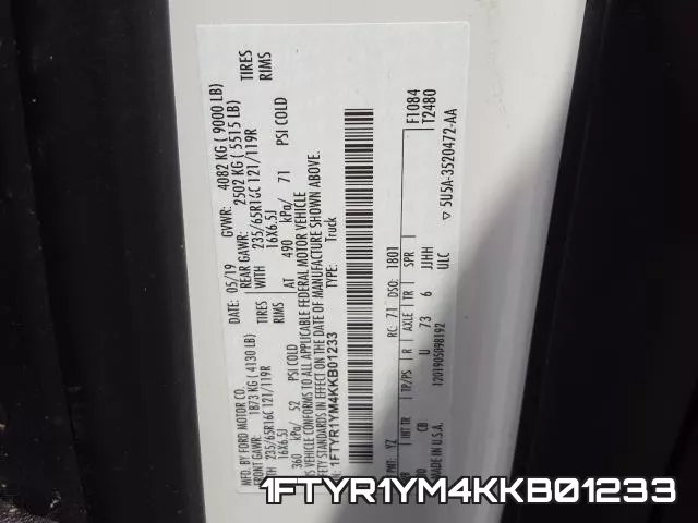 1FTYR1YM4KKB01233 фото 2