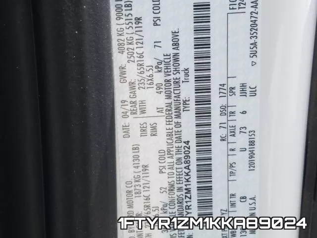 1FTYR1ZM1KKA89024 фото 2