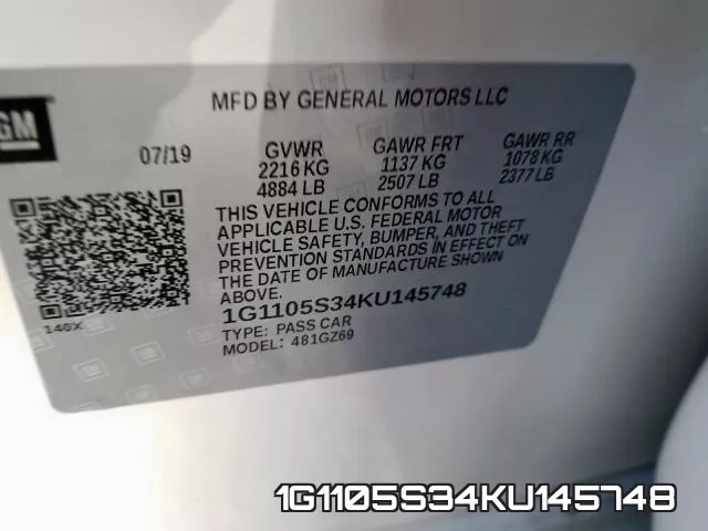 1G1105S34KU145748 фото 2