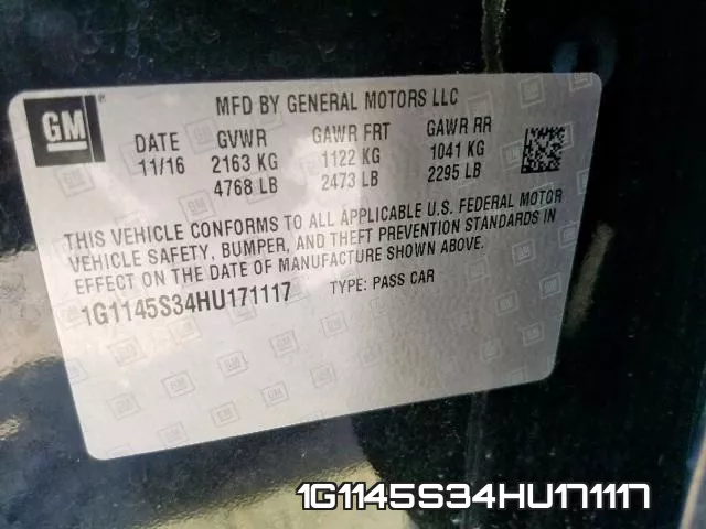 1G1145S34HU171117 фото 2
