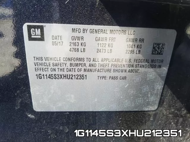 1G1145S3XHU212351 фото 2