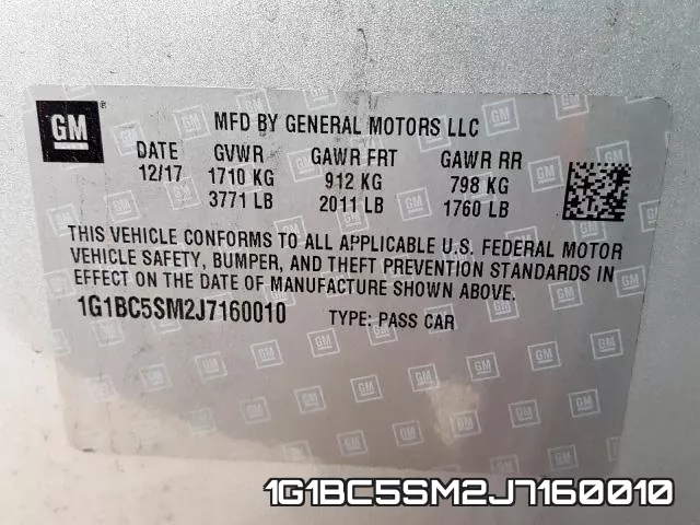 1G1BC5SM2J7160010 фото 2