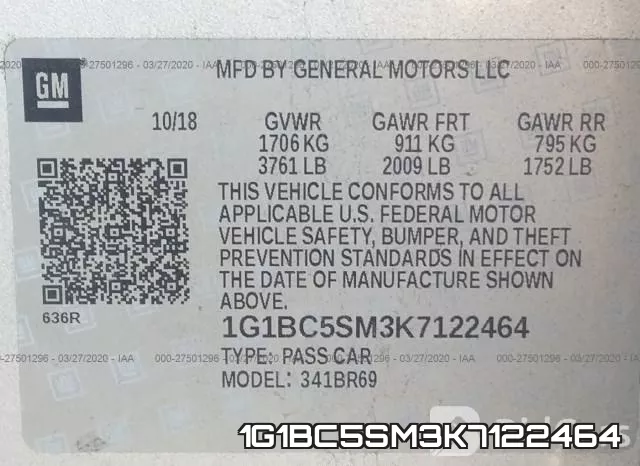 1G1BC5SM3K7122464 фото 10
