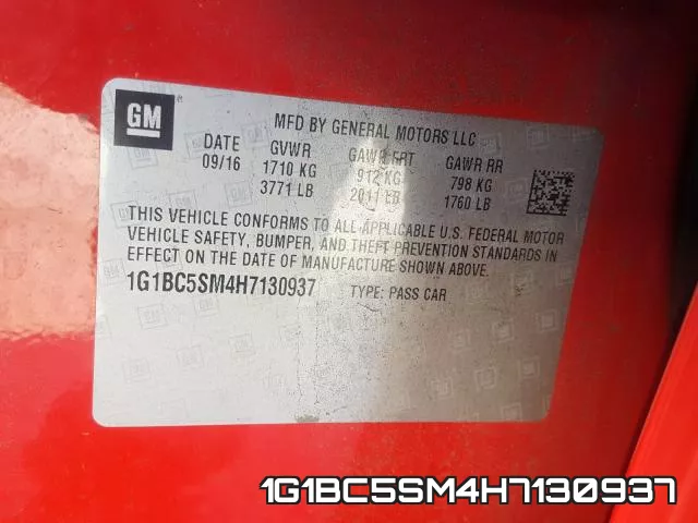 1G1BC5SM4H7130937 фото 2