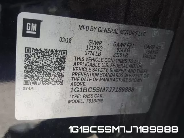 1G1BC5SM7J7189888 фото 2