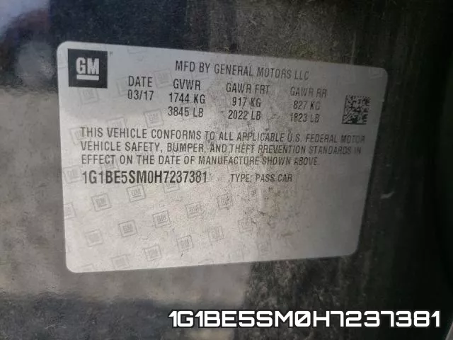 1G1BE5SM0H7237381 фото 2