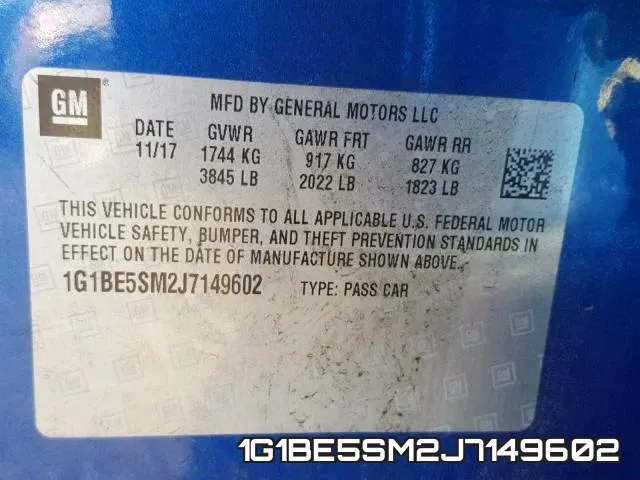 1G1BE5SM2J7149602 фото 2
