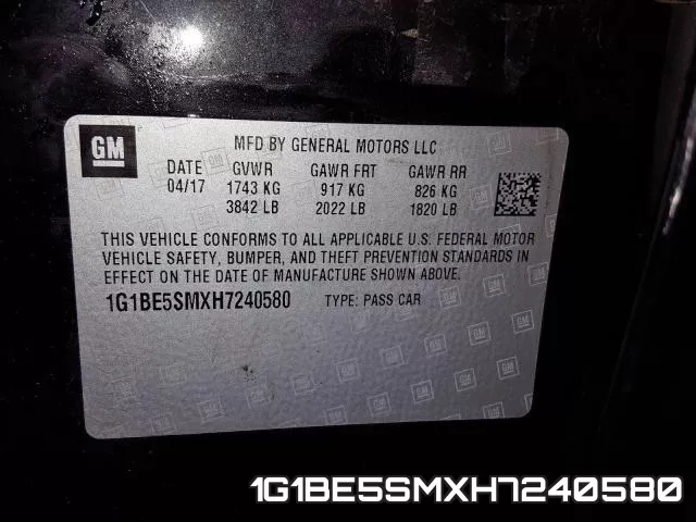 1G1BE5SMXH7240580 фото 2