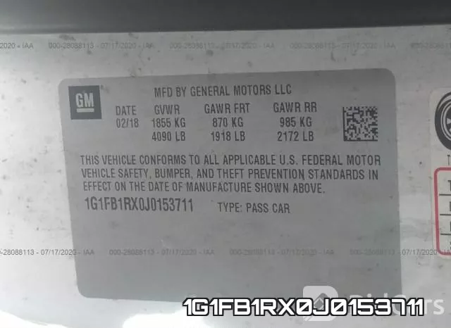 1G1FB1RX0J0153711 фото 10