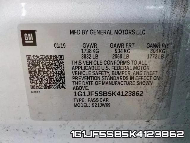 1G1JF5SB5K4123862 фото 2