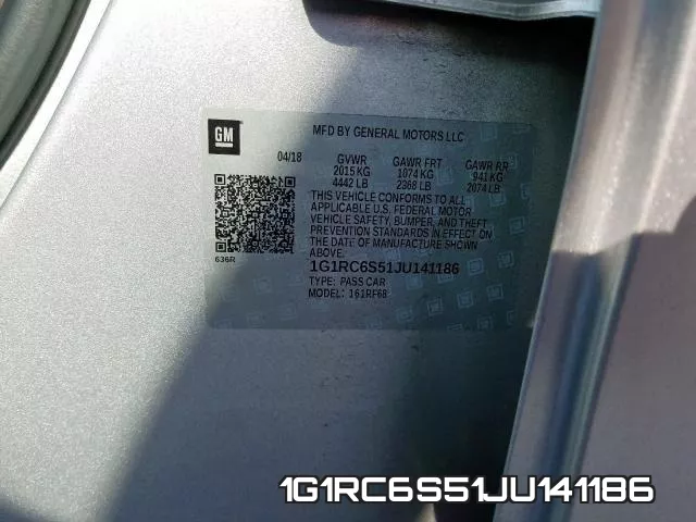 1G1RC6S51JU141186 фото 2