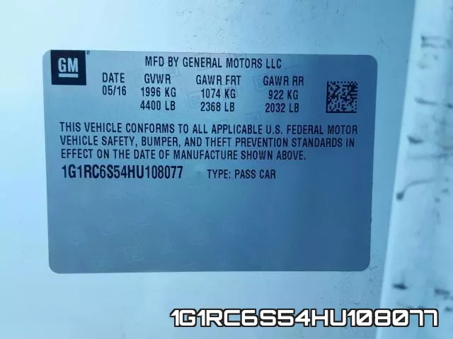 1G1RC6S54HU108077 фото 2