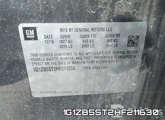 1G1ZB5ST2HF211630 фото 10