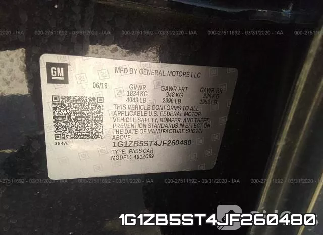 1G1ZB5ST4JF260480 фото 9