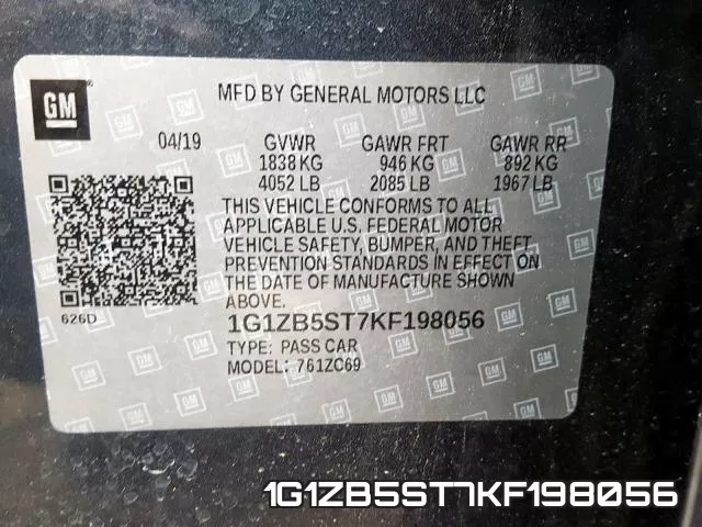 1G1ZB5ST7KF198056 фото 2
