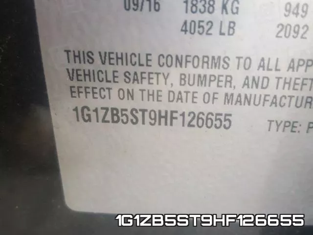 1G1ZB5ST9HF126655 фото 2