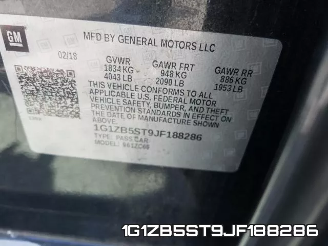 1G1ZB5ST9JF188286 фото 2