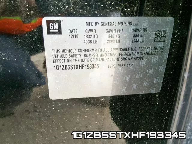 1G1ZB5STXHF193345 фото 2