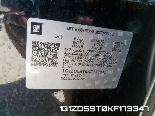 1G1ZD5ST0KF173347 фото 2
