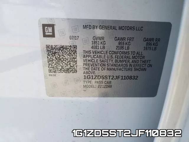 1G1ZD5ST2JF110832 фото 2