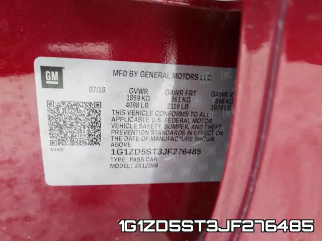 1G1ZD5ST3JF276485 фото 2