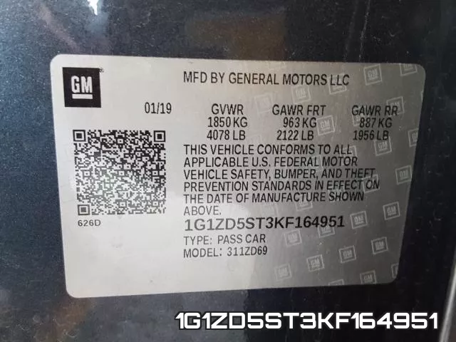 1G1ZD5ST3KF164951 фото 2