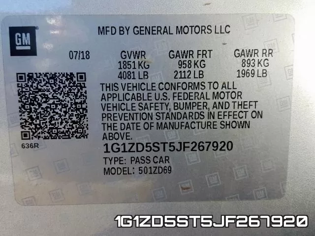 1G1ZD5ST5JF267920 фото 2