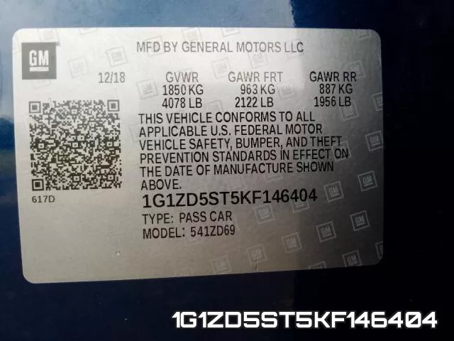 1G1ZD5ST5KF146404 фото 2